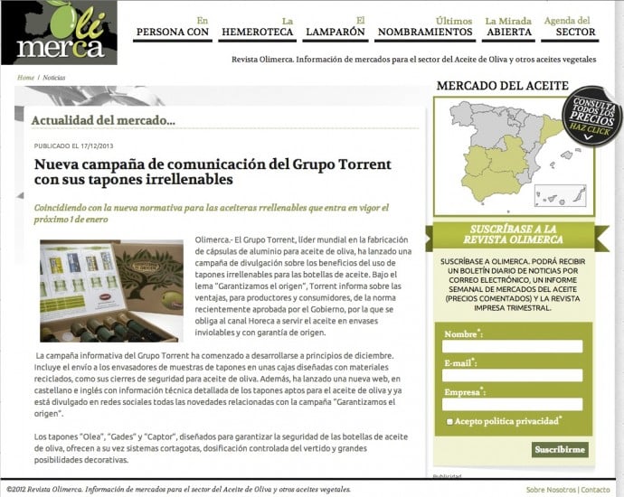 Olimerca se ha hecho eco de nuestra campaña "garantizamos el Origen"